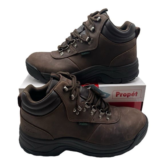 Propet Cliff Walker Hiking Boots Mens Sz 12 M Brown Crazy Horse Ankle M3188 - Picture 1 of 11